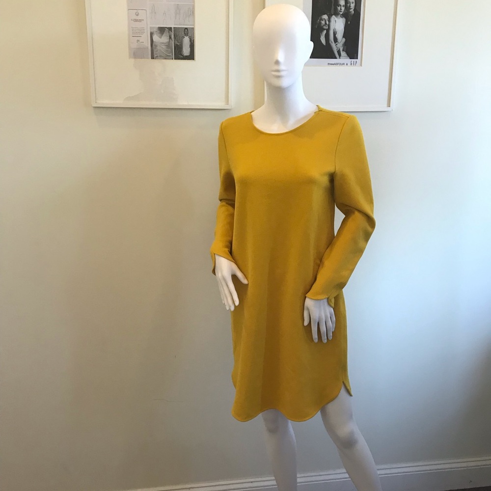 Zara Women’s Mustard Yellow Dress Medium